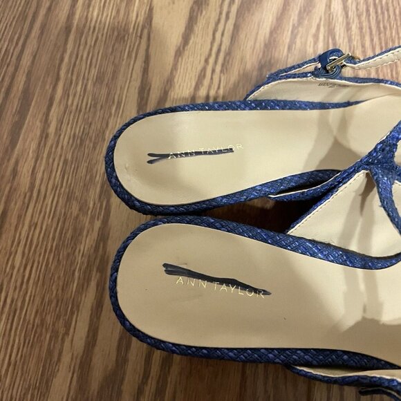 Ann Taylor Blue Heeled Mules - Picture 9 of 13